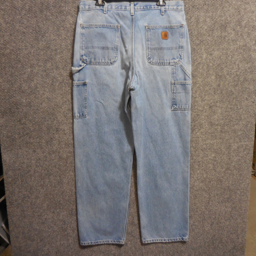 Carhartt Loose Fit Carpenter Jeans Light Wash Blue Denim B237 DST 36x32